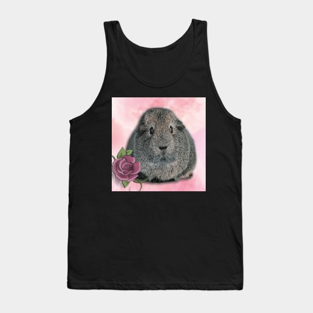 Guinea Pig Cute Rose Heart Floral Funny Design Tank Top by tamdevo1